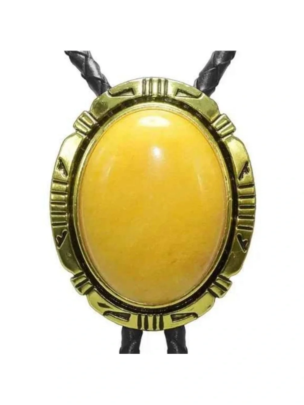 BOLO Tie Natural Colors Stone Western Celtic Yellow Stone Golden